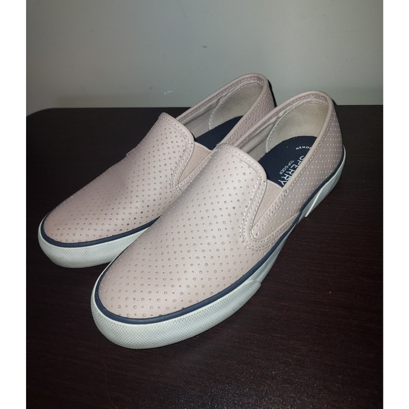 Sperry Women's Slip On Shoes 8M Leather Boat Sneakers Pier Side STS80173 Pink - Picture 1 of 13